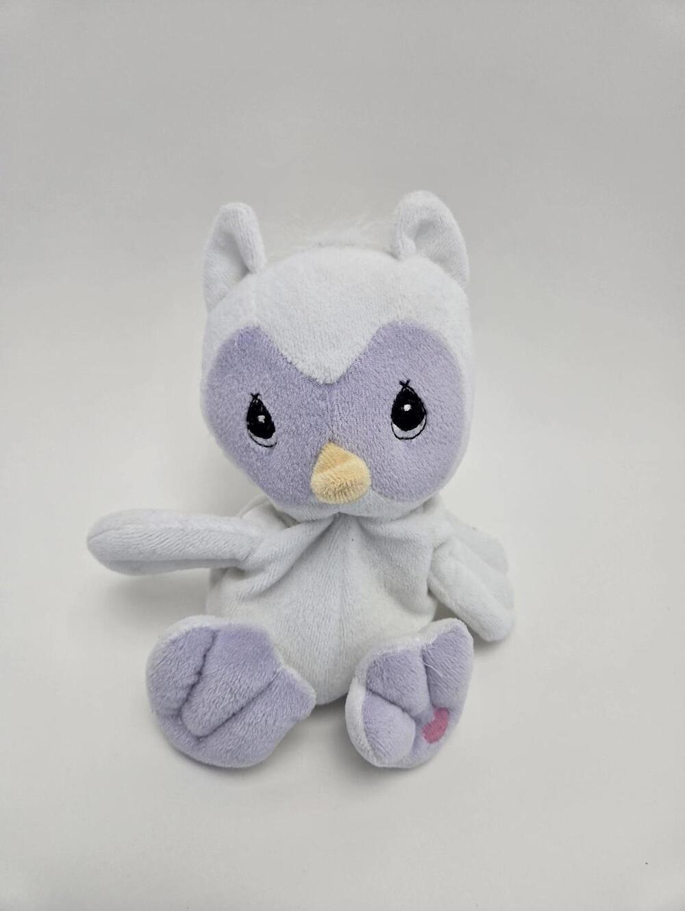 Precious Moments Tender Tails White Owl Plush, Vintage Collectible 8 inch